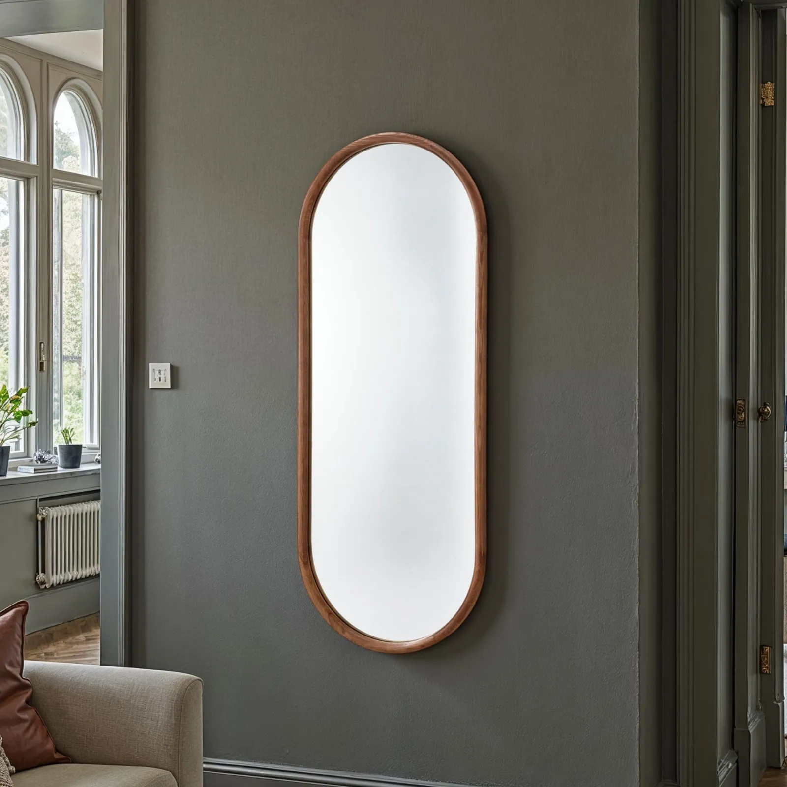 Yearn Mirrors Quebec Walnut Full Length Oval Mirror 5