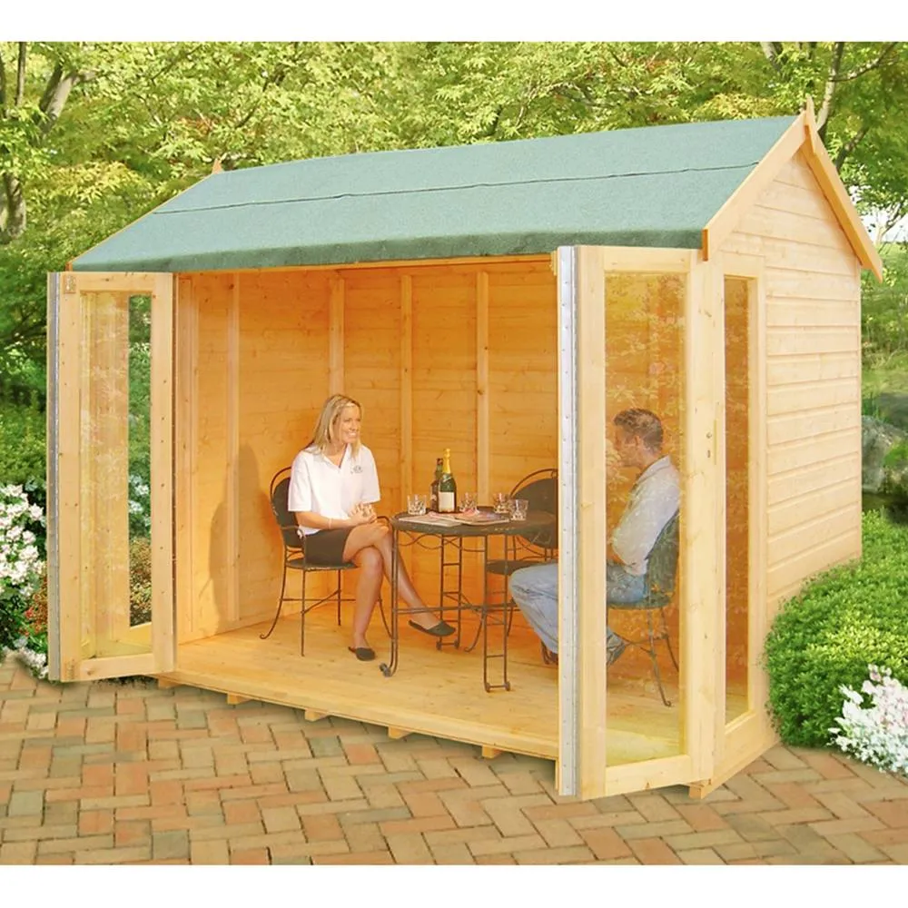 Shires Blenheim Shiplap Summerhouse Garden Sun Room Approx 10 x 8 Feet in Brown