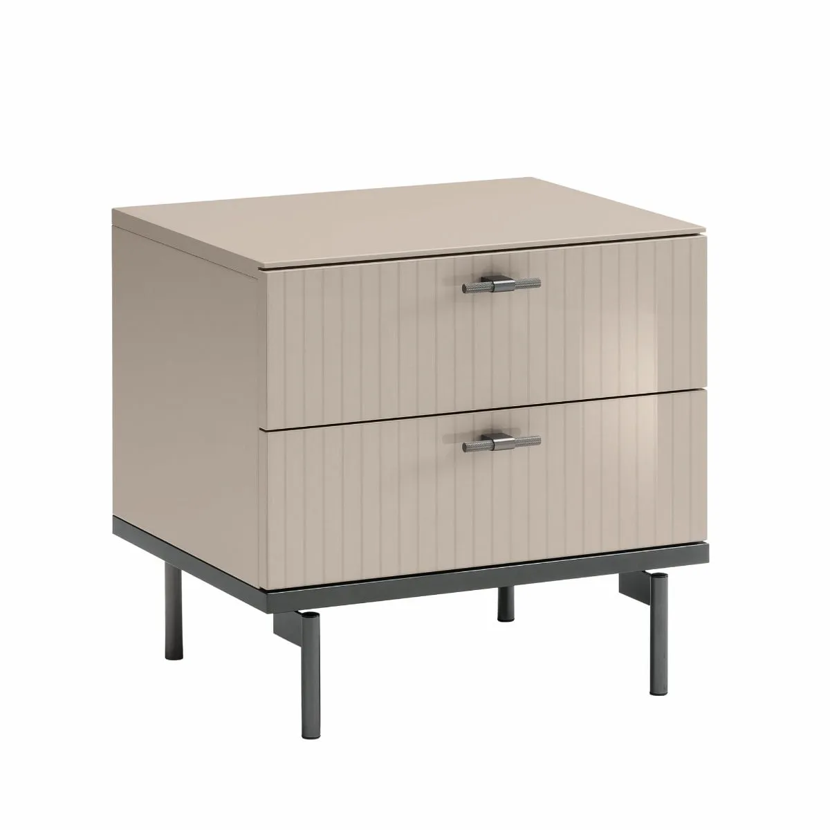 Oriana Bedside Table With 2 Drawers, Neutral | Barker & Stonehouse 2