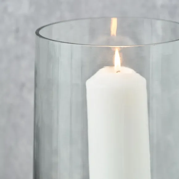 Metal & Glass Pedestal Hurricane Candle Holder 3