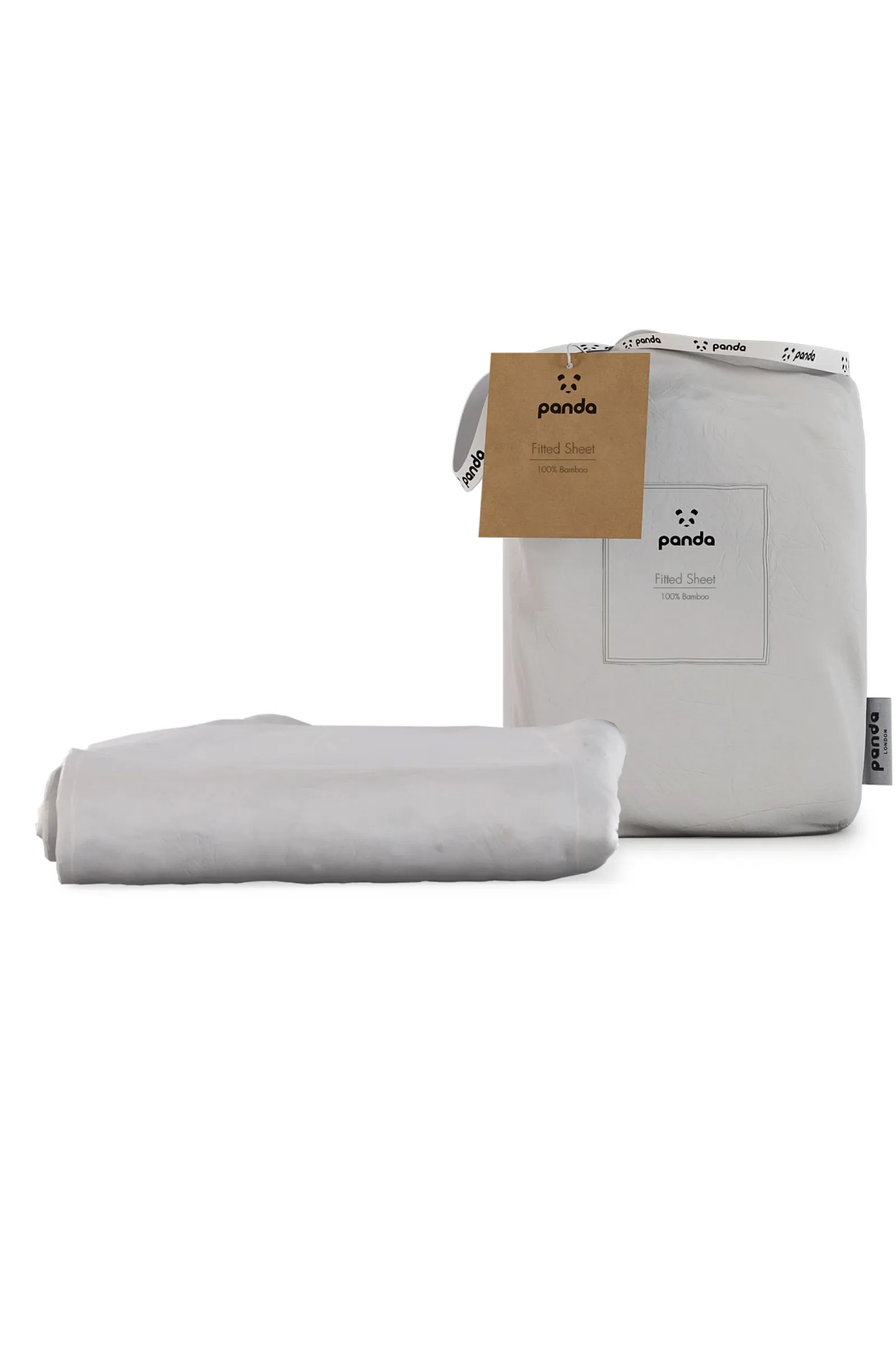Panda London 100% Bamboo Bedding Fitted Sheet in White 1