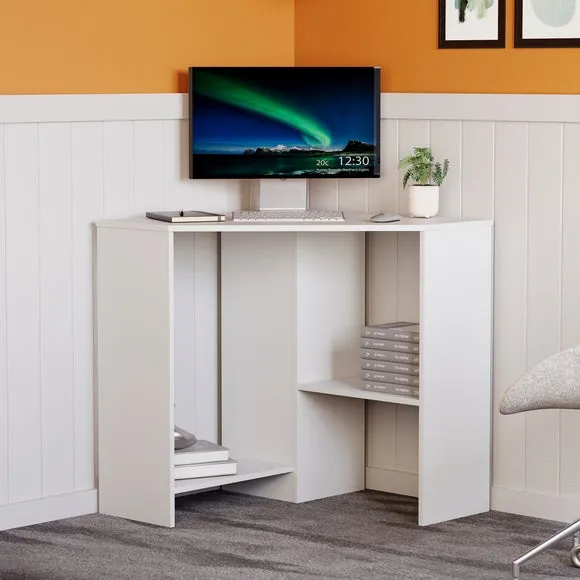 Hetton 2 Shelf Corner Desk 3