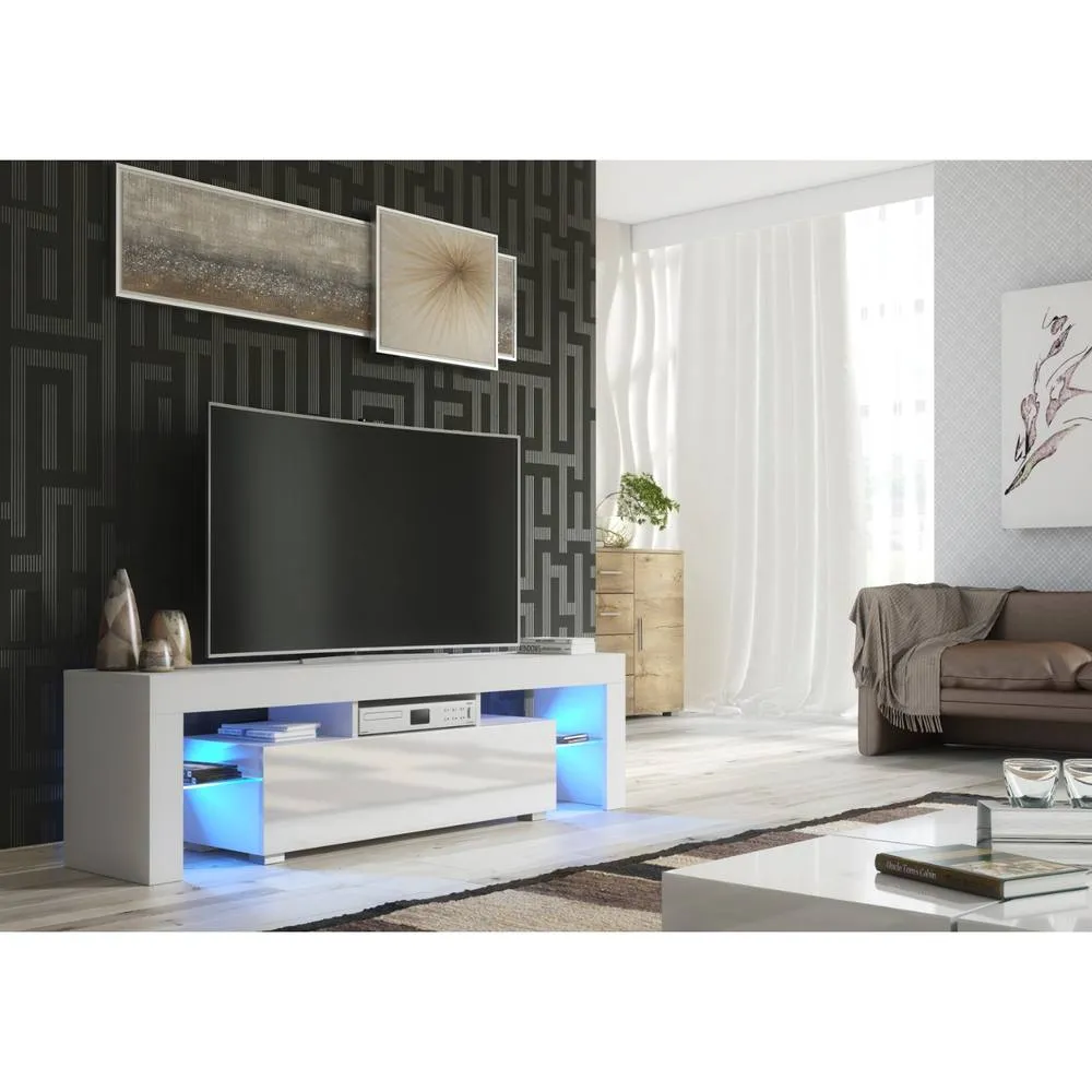 Creative Furniture Aria TV Unit 160cm - White with Gloss Doors 6