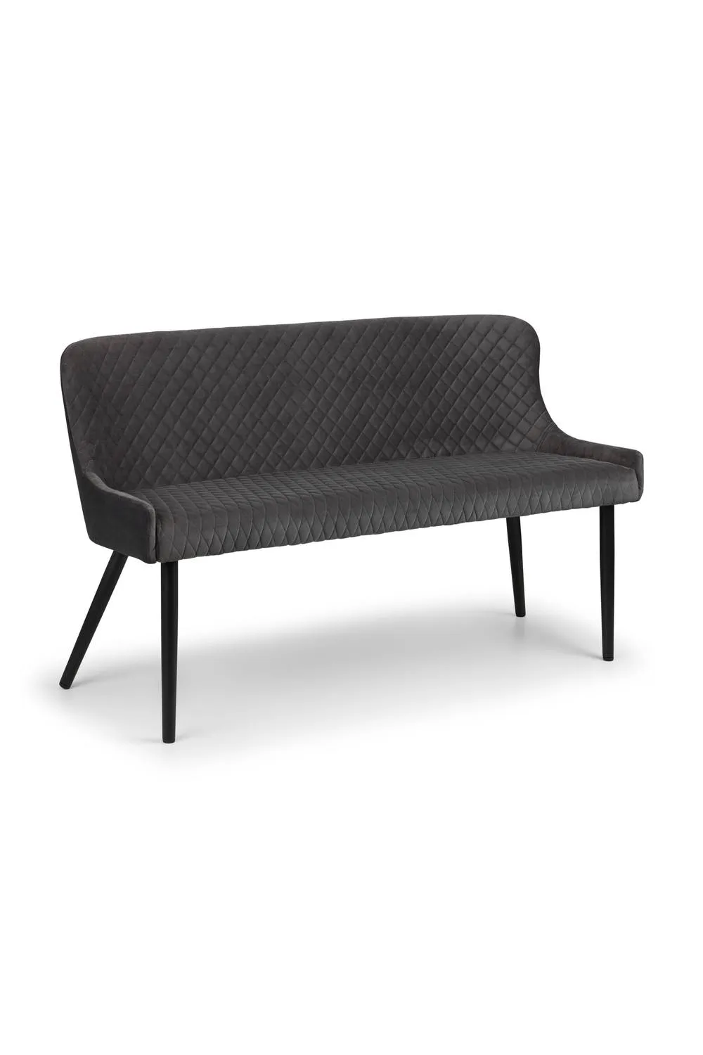Julian Bowen Luxe Diamond Quilted Upholstered 2 Seater High Back Bench in Grey 3