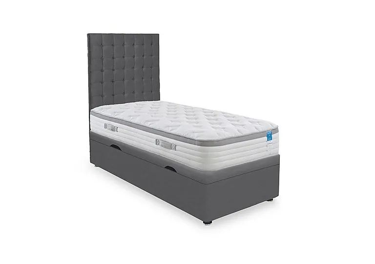 Hybrid 360 Side Lift Ottoman Divan Set - Small Single - Plush Dark Grey