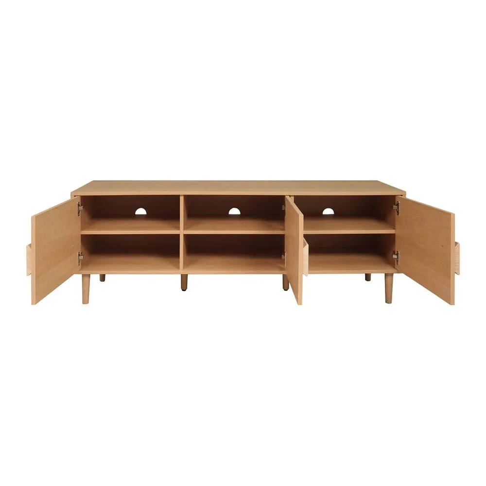 sweeek Vintage wood effect TV stand with 3 doors 150 cm in Brown 4