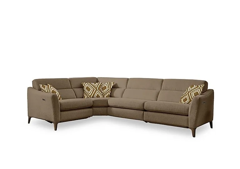 Moderna Power Recliner Left Hand Facing Corner Sofa with Power Telescopic Headrests