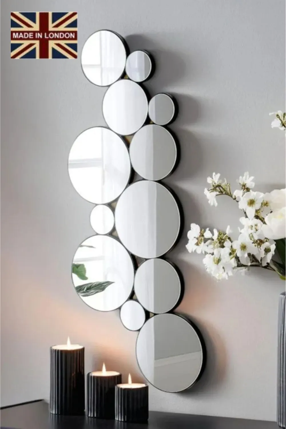 Yearn Mirrors Infinity Mirror 50(w) x 120cm (h) in Black