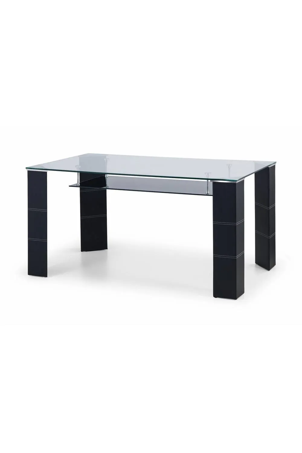 Julian Bowen Greenwich Rectangular Glass Top Dining Table in Black 3
