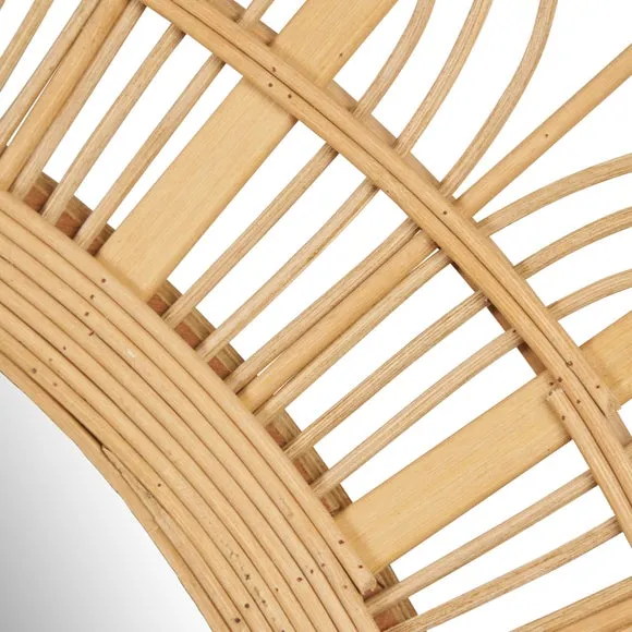 Bamboo Frame Round Wall Mirror 2
