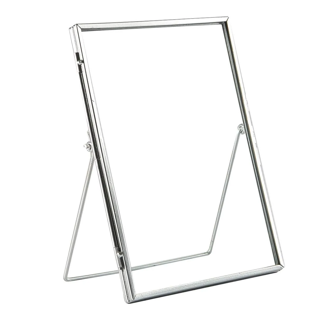 Nicola Spring 5x Standing Metal Photo Frames - 6" x 8" Picture Display Poster Frame in Silver