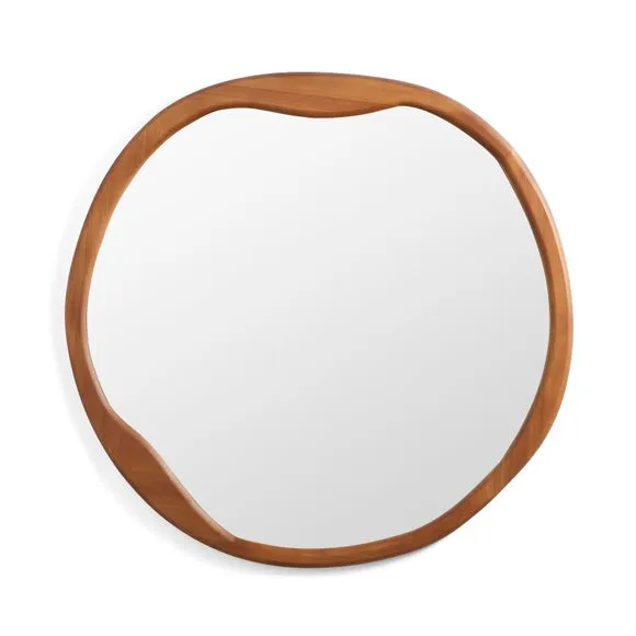 Pebble Wood Round Wall Mirror 3