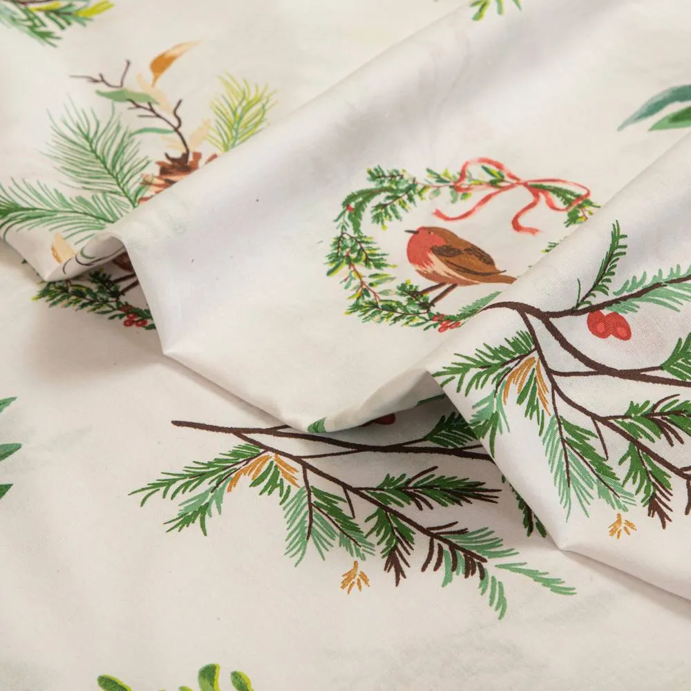 Portfolio Home Evergreen Bows Festive Botanical Duvet Cover Set With Pillow Case 2