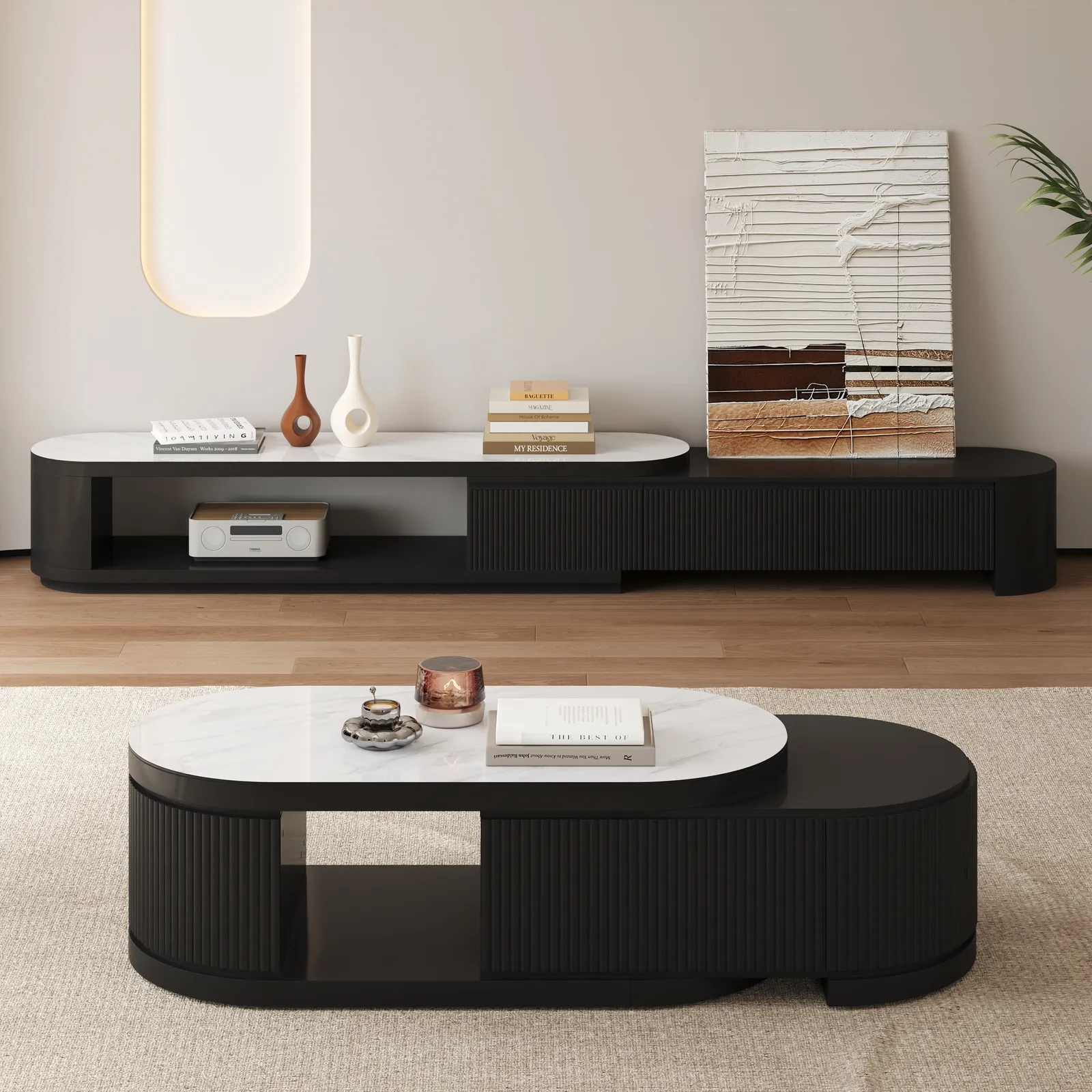 Velar 1803 mm Extendable TV Stand & Coffee Table Set