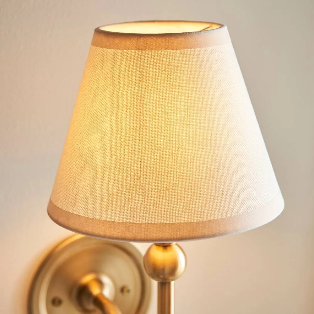 Netlighting Santiago Wall Light Fabric Ivy Shade 16cm B22 in White 5