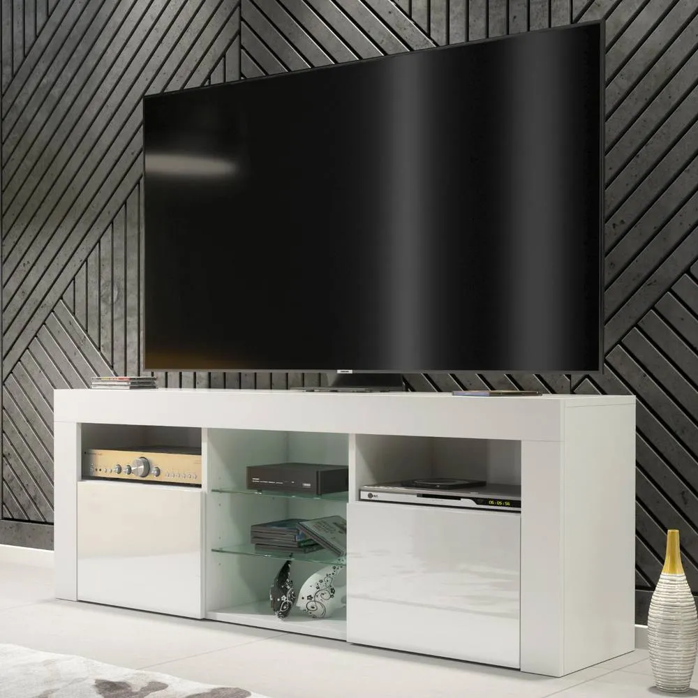 Creative Furniture Pulse TV Unit 145cm - White with Gloss Doors