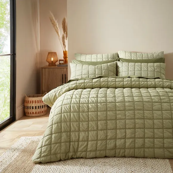 Evana Stitch Duvet Cover and Pillowcase Set 1