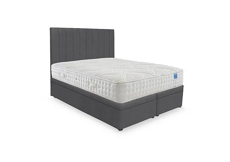 Luxury Firm Electric End Lift Ottoman Divan Set - King Size - Plush Dark Grey
