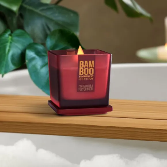 Heart and Home Bamboo Pomegranate & Pepperwood Jar Candle