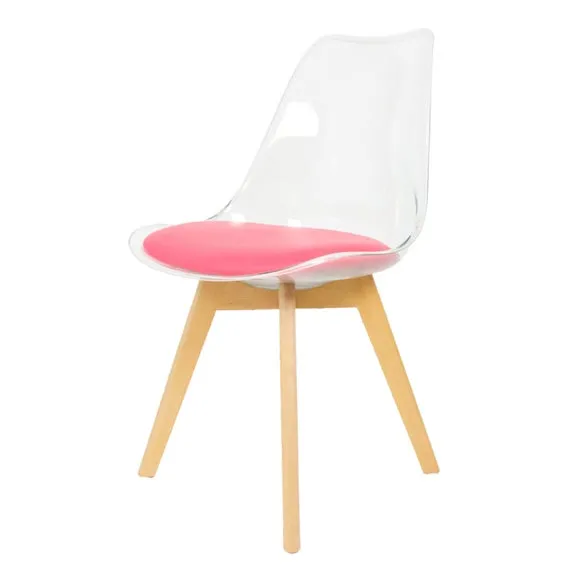 Fusion Living Soho Clear Plastic Dining Chair with Squared Legs 2
