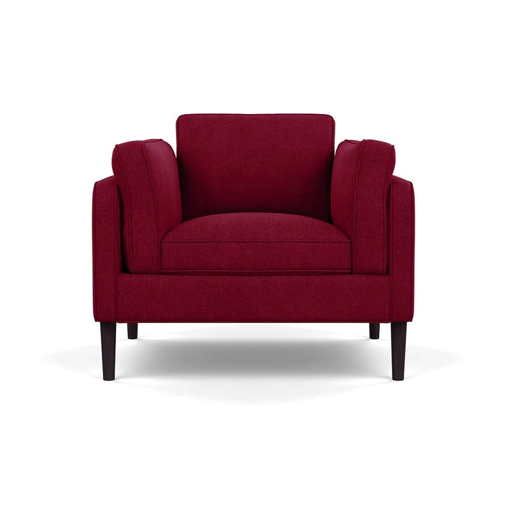 Heal's Sonno Armchair St Moritz Wool Red 74 Black Feet