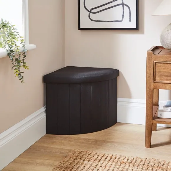 Faux Linen Corner Ottoman 1