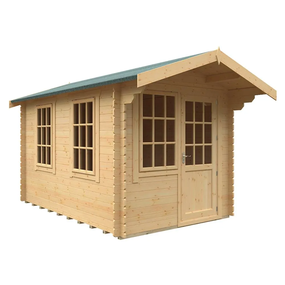Buttercup Farm 12x8 The Carrington 28mm Cabin - L355 x W235 x H251.3 cm in Natural