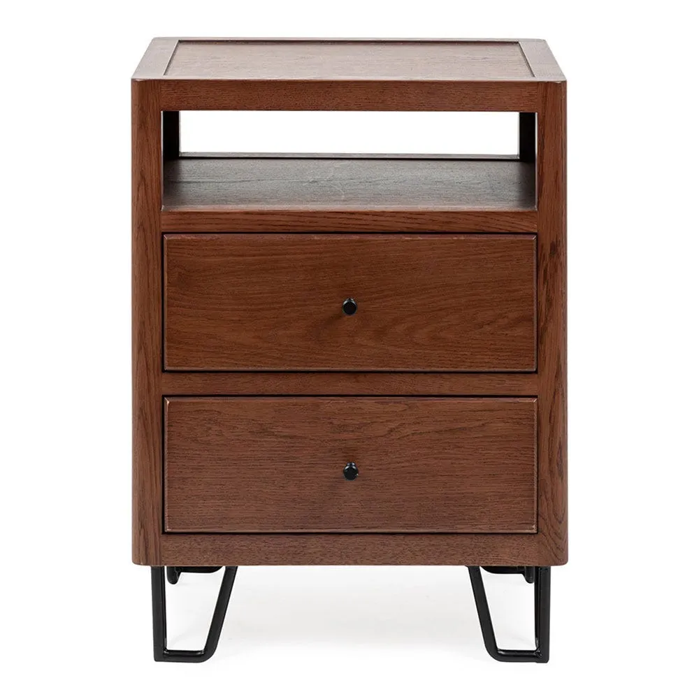 Heal's Brunel Bedside Table Dark Wood 3