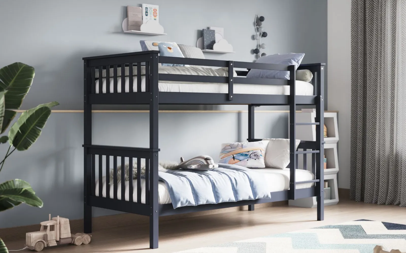 Flair Zoom Wooden Detachable Bunk Bed in Grey 2