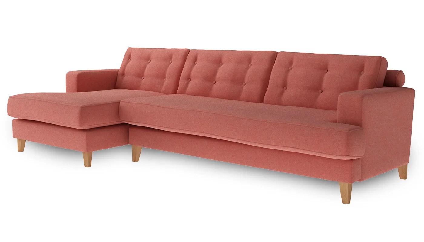 Heal's Mistral Left Hand Corner Sofa Linen Grenadine Natural Feet