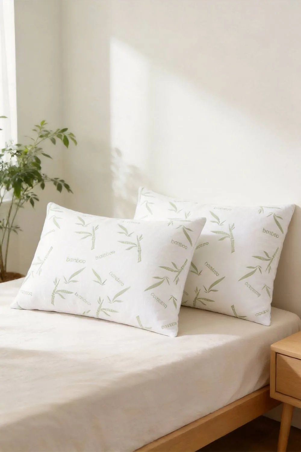 Living and Home 2pcs Soft & waterproof Pillow Protectors with Zipper in White