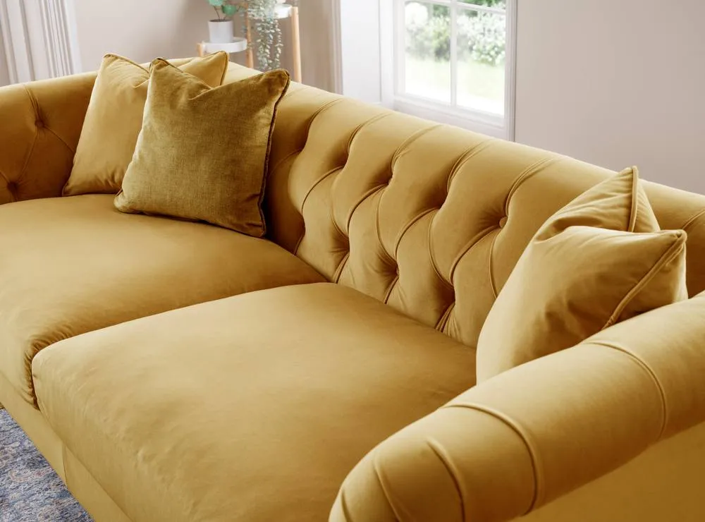 The Great Sofa Company Kensington 3-Seater Velvet Chesterfield Sofa in Gold 4