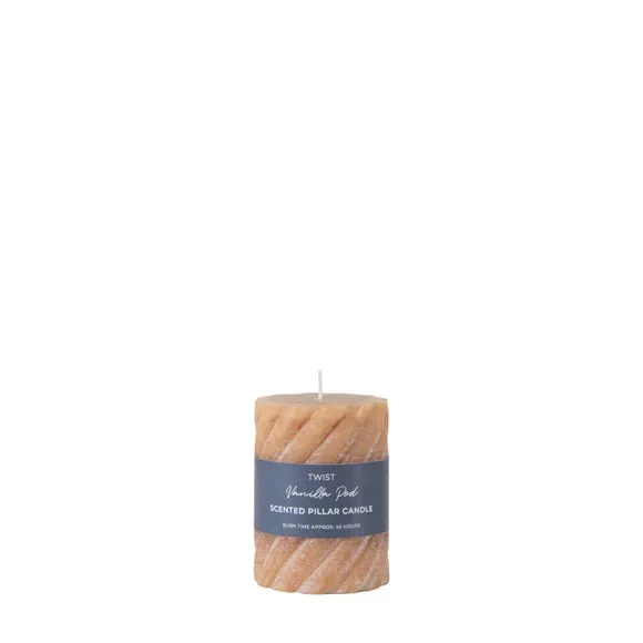 Cedar & Sage Set of 2 Vanilla Twist Pillar Candles