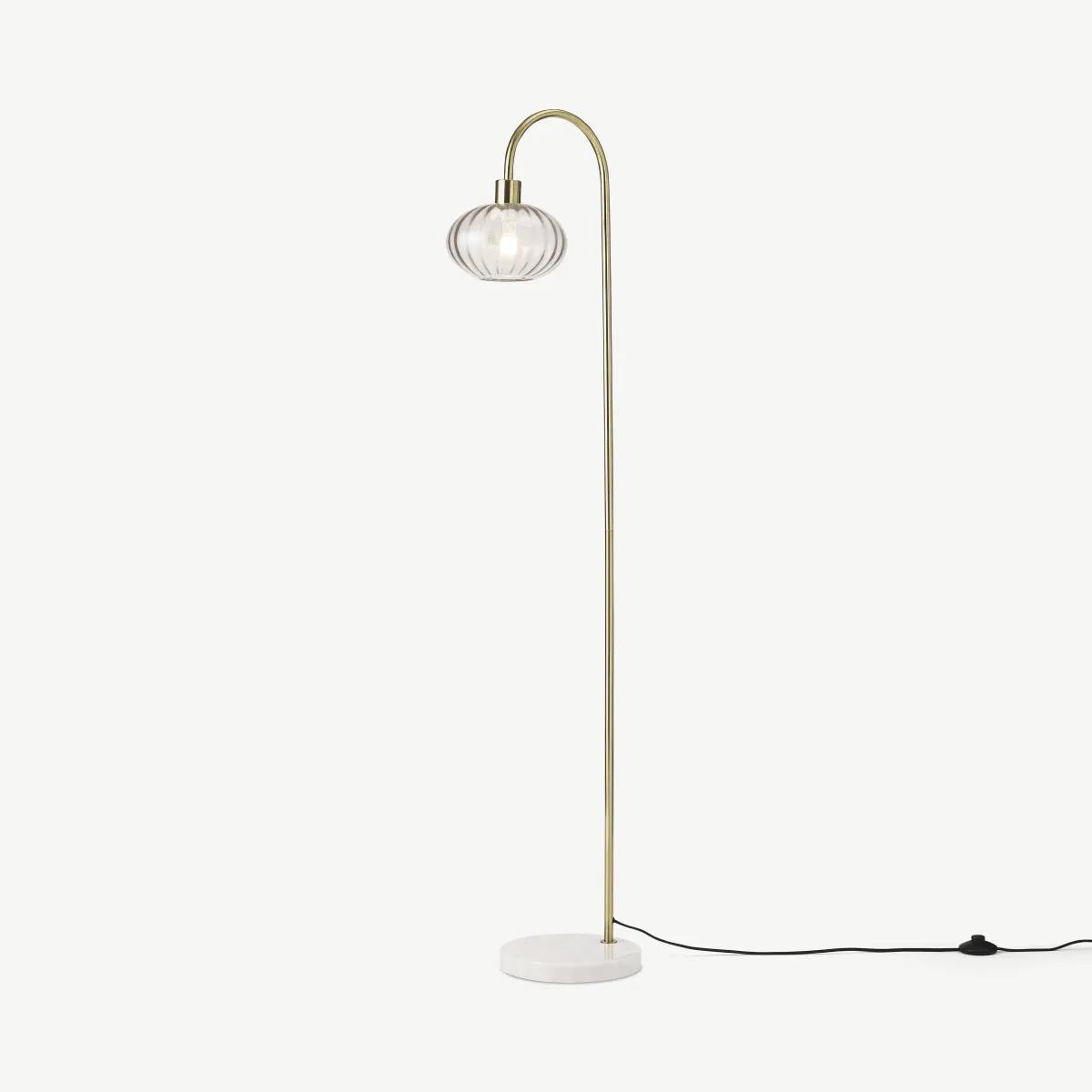 Tilbury Floor Light, Blush, Grey & Antique Brass
