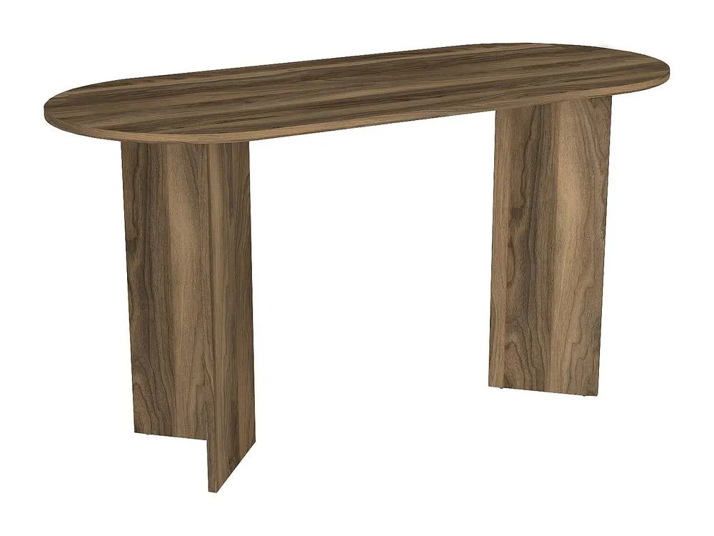 Vente-unique Console Desk - Dark Natural - TOPANIA in Walnut 4