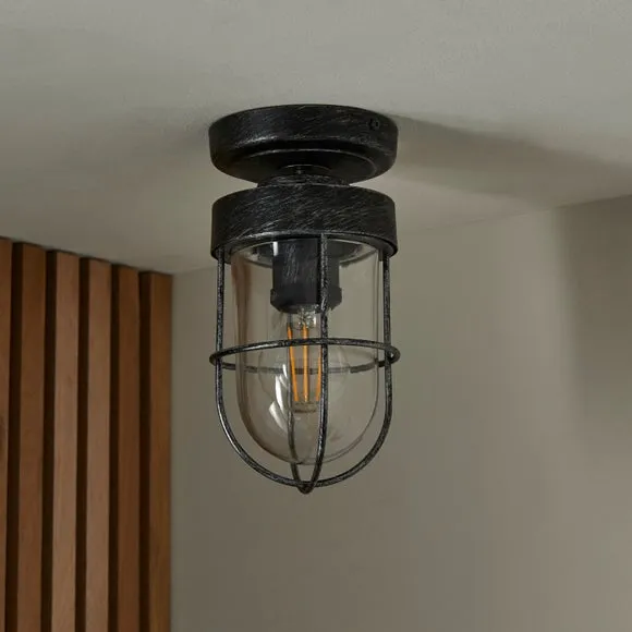 Marine Industrial 1 Light Bathroom Flush Ceiling Light 2