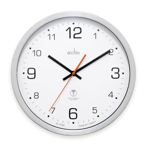 Acctim Atomik Silver Wall Clock