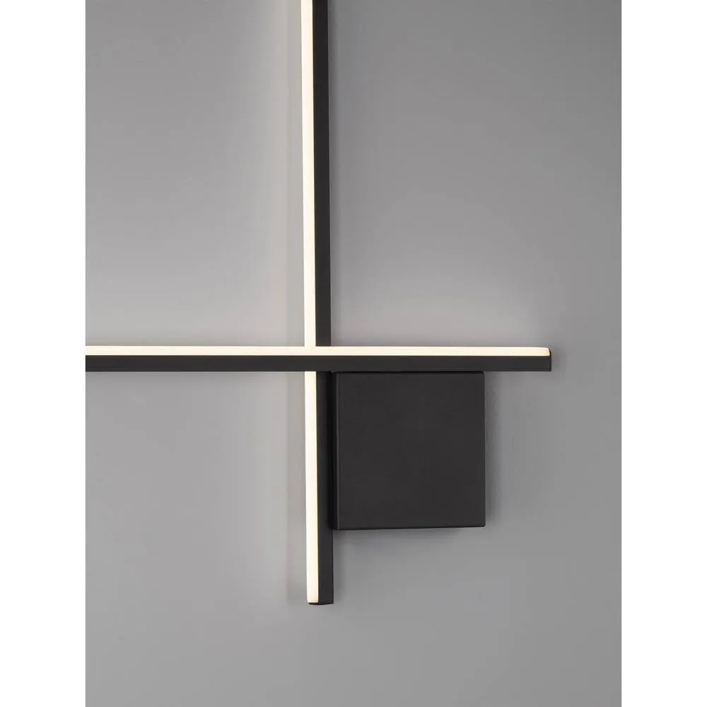 Netlighting Cross Wall Lamp Sandy Black Triac Dimmable LED 15W 880lm 2700K 5
