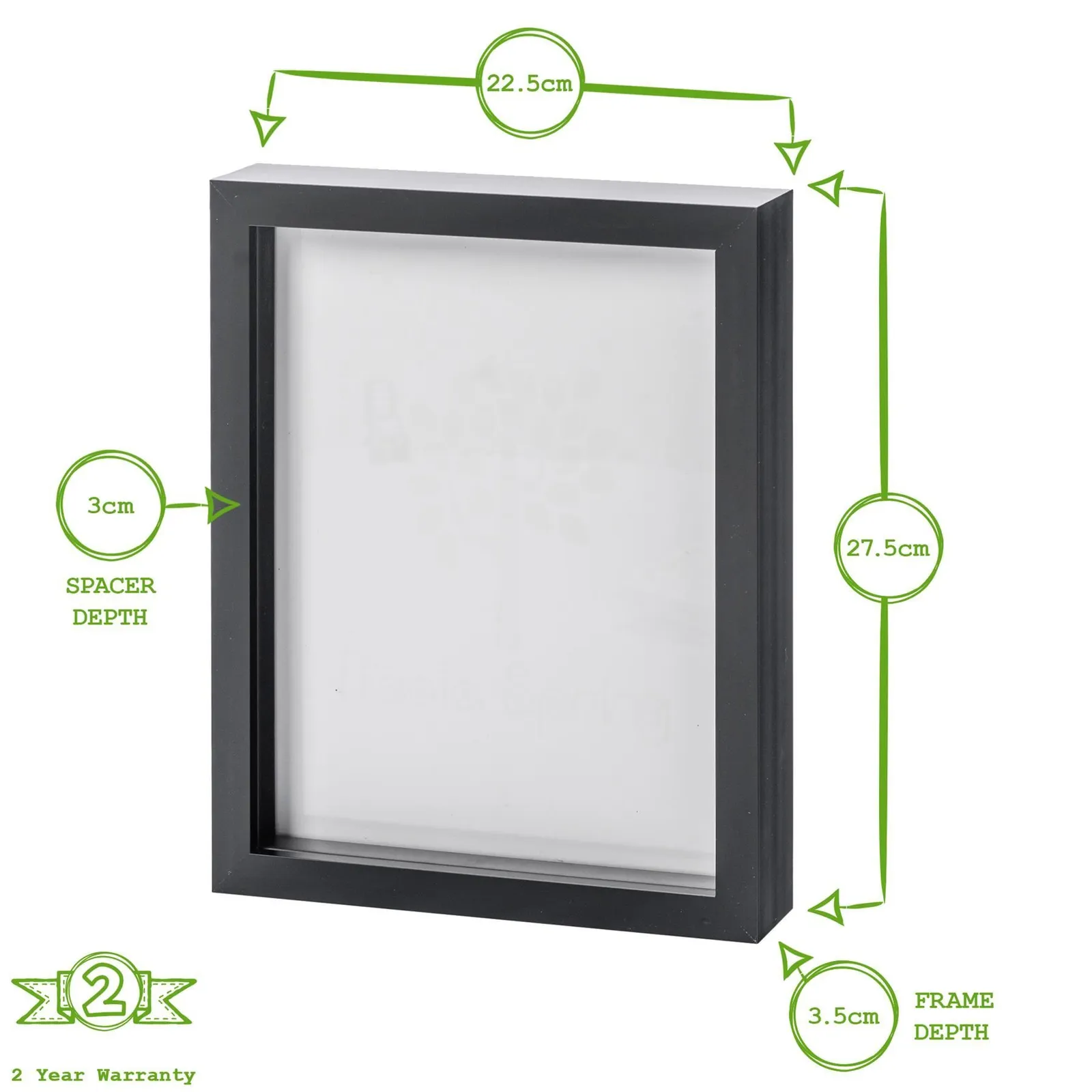 Nicola Spring 3D Box Photo Frames - 8 x 10" - Pack of 2 in Grey 4