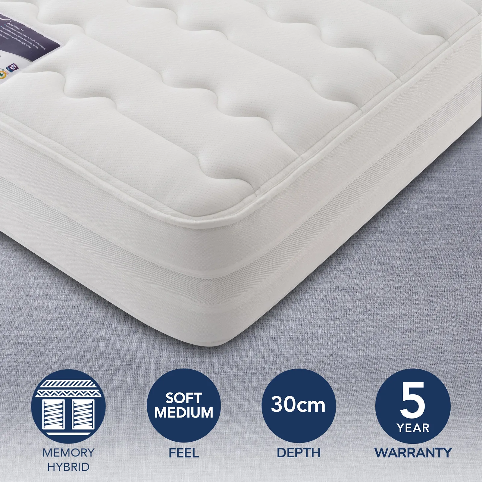 Silentnight Soft Medium 2000 Pocket Memory Mattress White