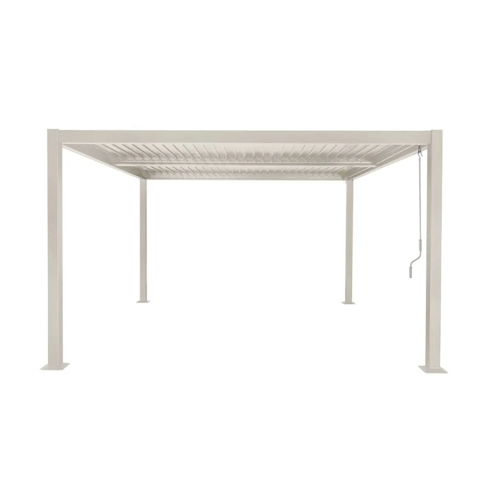 sweeek Louvered pergola aluminium & steel 3.6 x 3.6m in Beige 6