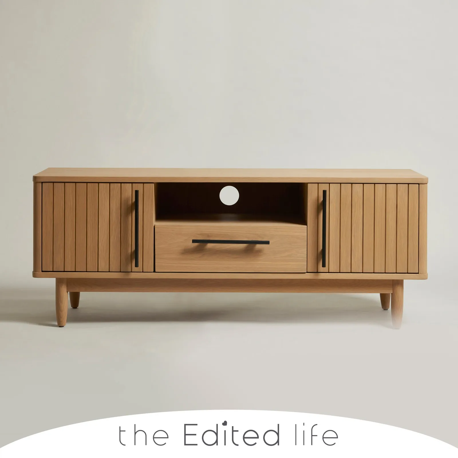 Akina Oak Wide TV Stand Brown