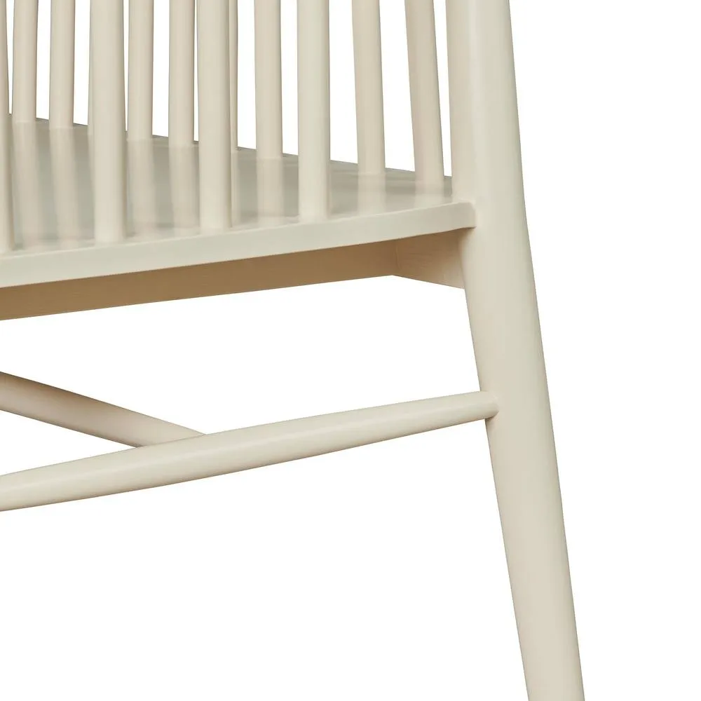 Statement Furniture Queensbury Bench with Back, Wooden Bench Seat in Cream 6