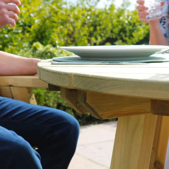 Freya Round Wooden Garden Dining Table 3