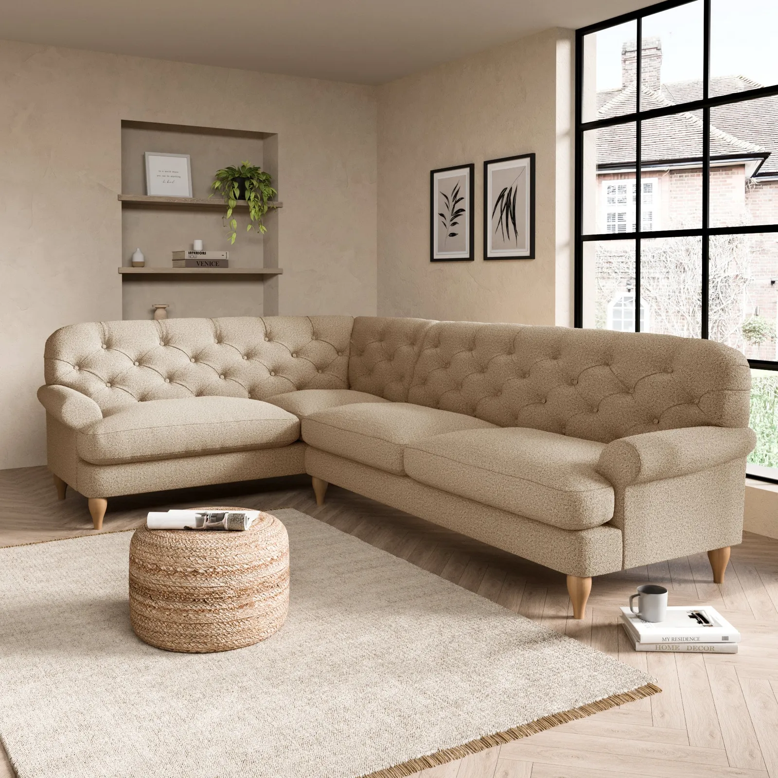 Canterbury Cosy Marl Left Hand Corner Sofa Cosy Marl Camel
