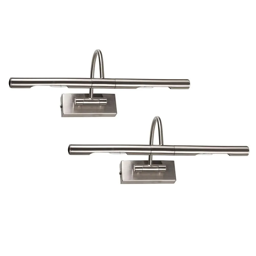 ValueLights Capri Pair of Adjustable Twin Bulb Picture Wall Lights with G9 Bulbs in Metallic Silver 5