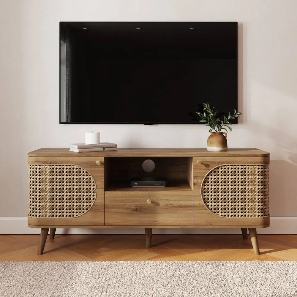 GFW Sorrel Rattan TV Unit in Brown