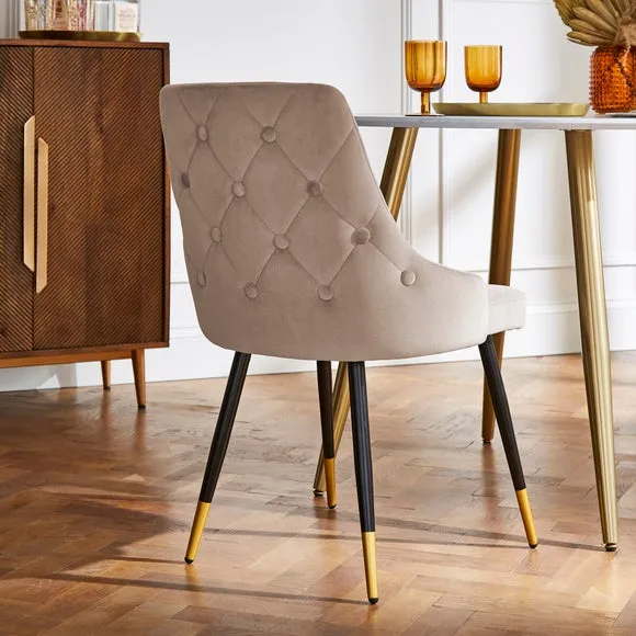 Ariana Set of 2 Dining Chairs, Velvet 2