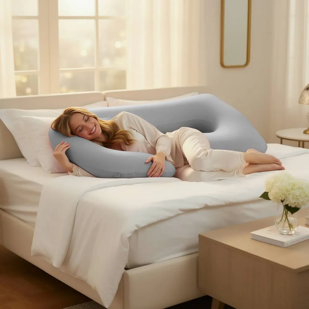 GAVENO CAVAILIA U Shaped Full Body Pillow in Grey 1
