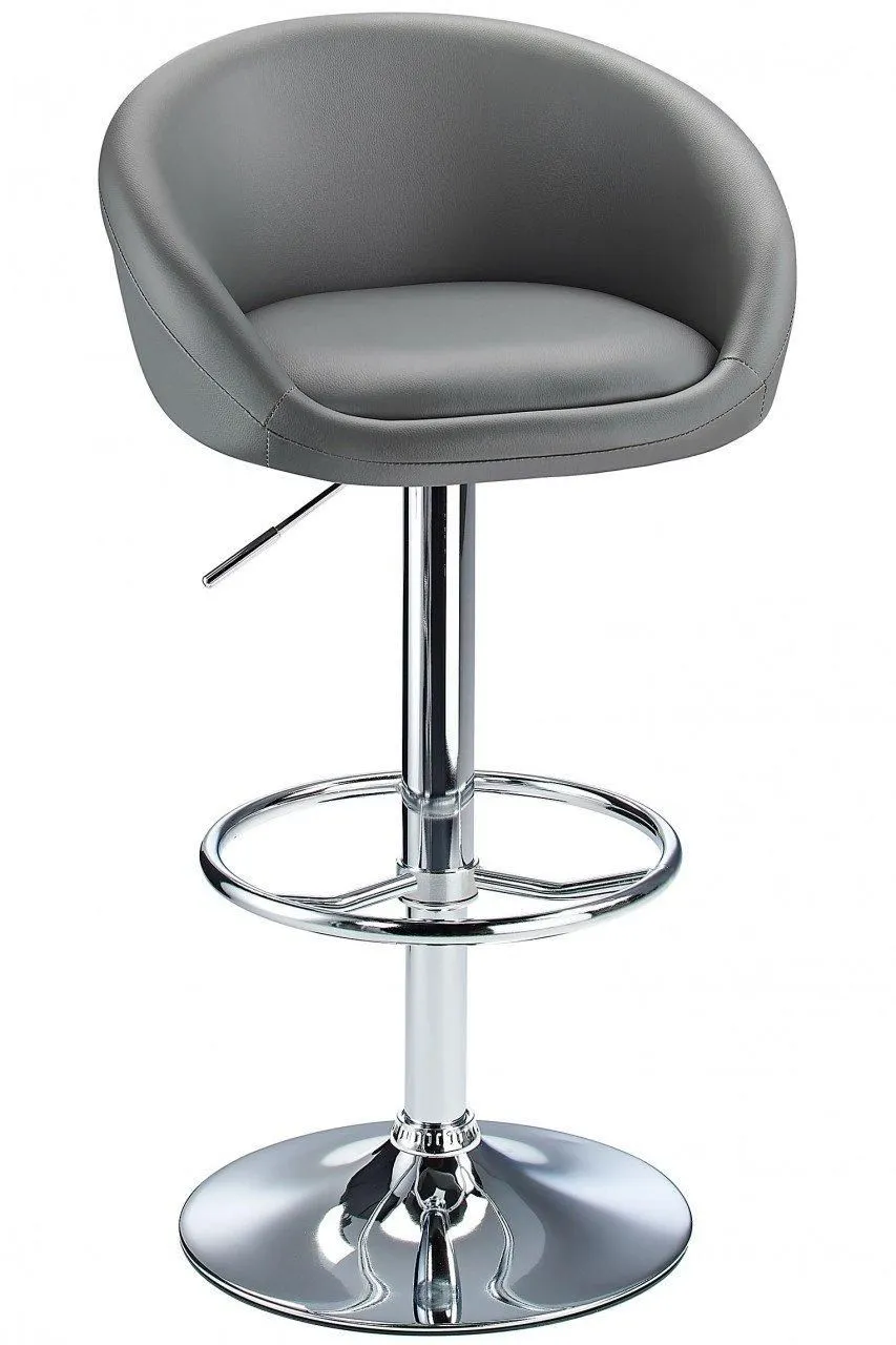 netfurniture Lombardy Adjustable Bar Stool Chrome in Grey